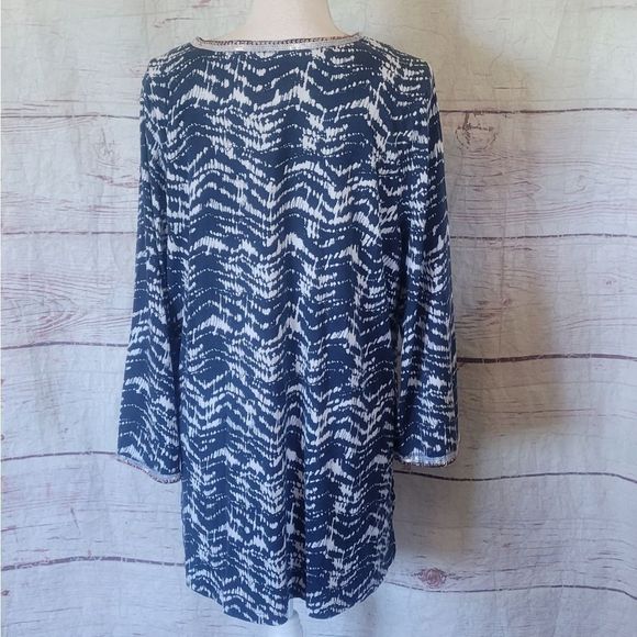 Soft Surroundings Kira Beaded Midnight Blue Tunic Size XL - Picture 5 of 8